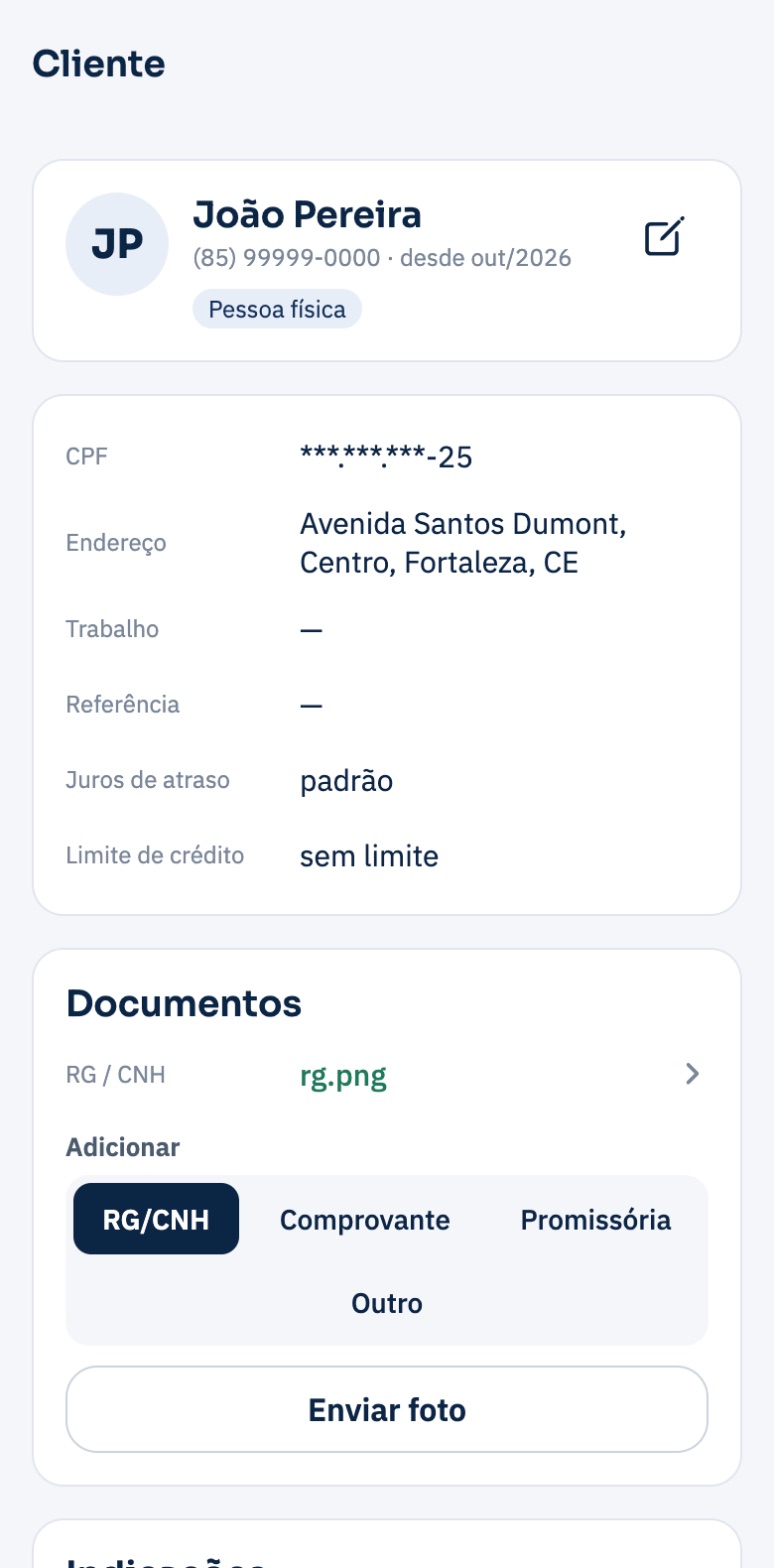 Ficha do cliente com documentos